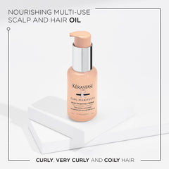 KÉRASTASE Curl Manifesto Sublime Repair: application-huile nourrissante sur les boucles.