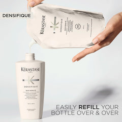 Kérastase Densifique Bain Densité: texture fibre uniformisée pour des cheveux plus ordonnés.