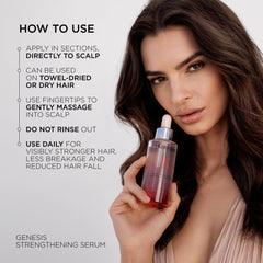 Kérastase Genesis : application matin ou soir sur cuir chevelu, nourrissant et léger.