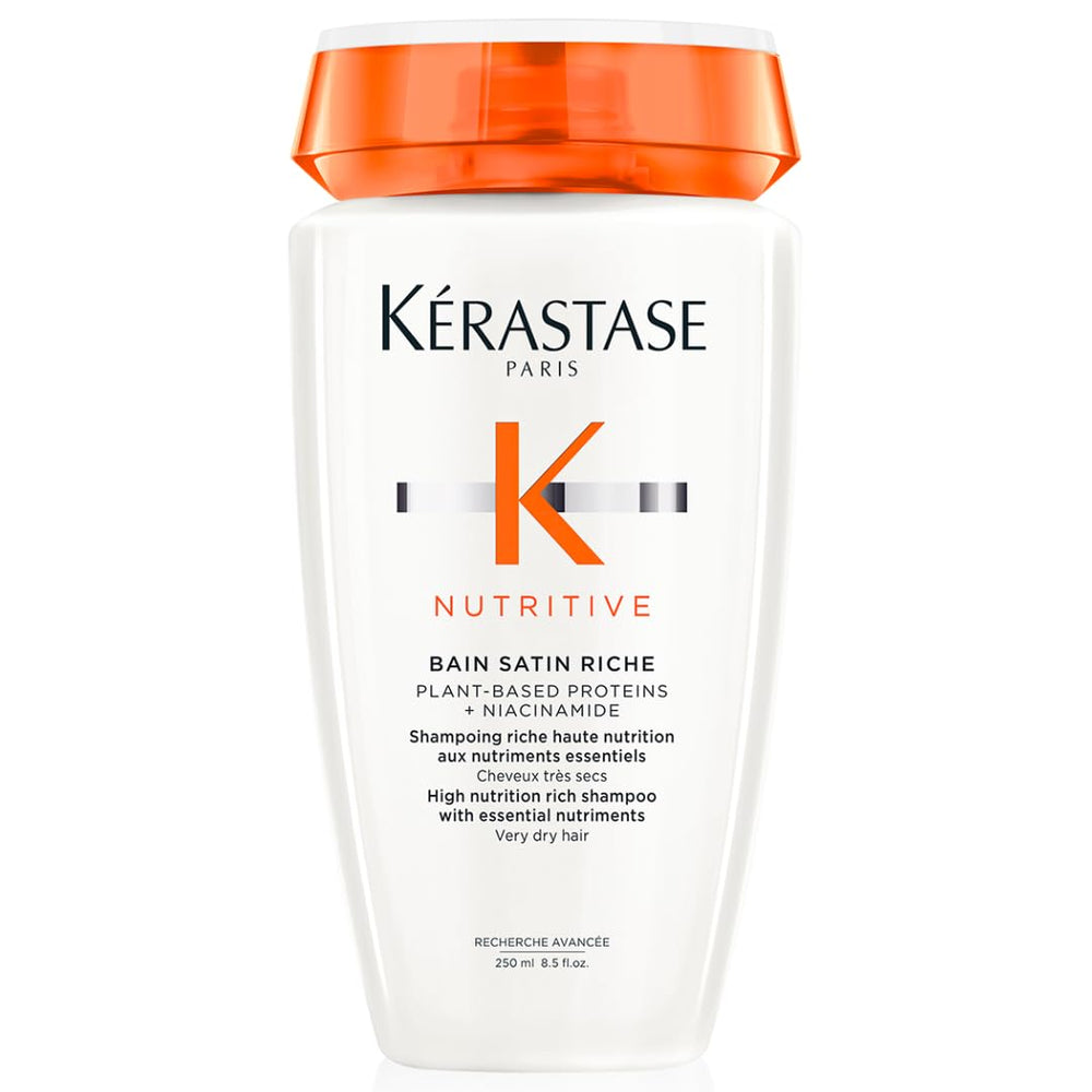 KÉRASTASE Nutritive Bain Satin Riche : bouteille prête pour une routine hydratante.
