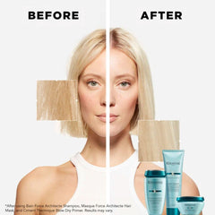 Kérastase Résistance Bain Force Architecte, étui remplissage, formule pro-keratine pour cheveux plus résistants.