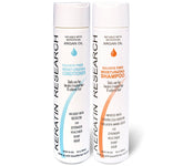 Keratin Research shampoing huile d'argan - bouteille : prolonge la couleur et apporte de la brillance.