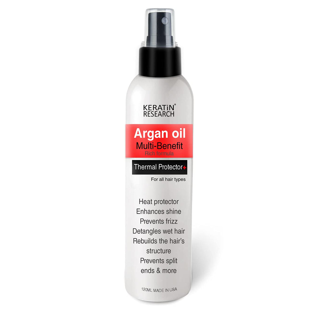 KERATIN RESEARCH Spray protection thermique sur cheveux prêt au coiffage pour brillance durable.