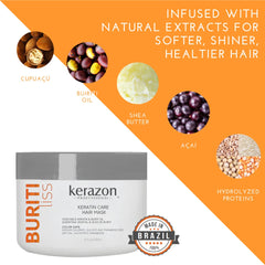 Kerazon Professionnel Masque Anti-Frisottis Buriti massage : texture veloutee et confort