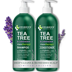 KESMEDIK shampoo tea tree lavande: bouteille proposant une propreté rafraîchissante pour le cuir chevelu