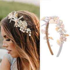 Kesvb bandeau coquillages sirène, idéal pour mariage ou séance photo plage.
