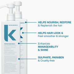 KEVIN.MURPHY Repair-Me.RINSE : flacon pratique pour une hydratation en profondeur.