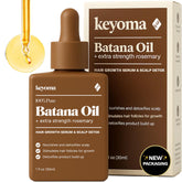 Keyoma huile de Batana en flacon avec romarin, soin capillaire nourrissant.