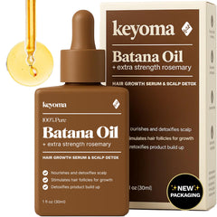 Keyoma huile de Batana en flacon avec romarin, soin capillaire nourrissant.