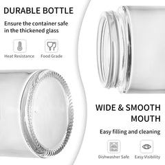 Lot de 24 pots en verre clair KEYWING prêts à contenir crèmes et beurres faits maison.