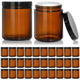 Pot ambré KEYWING en verre 8 oz avec bouchon noir, protection UV.