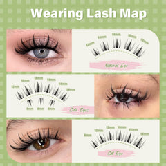 KEYYOU Fairy Lash Clusters – bande large facilitant une pose rapide pour débutants.