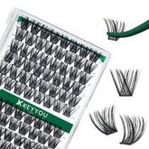 KEYYOU cils en grappes 96 pièces: plateau compact pour application rapide et économique.