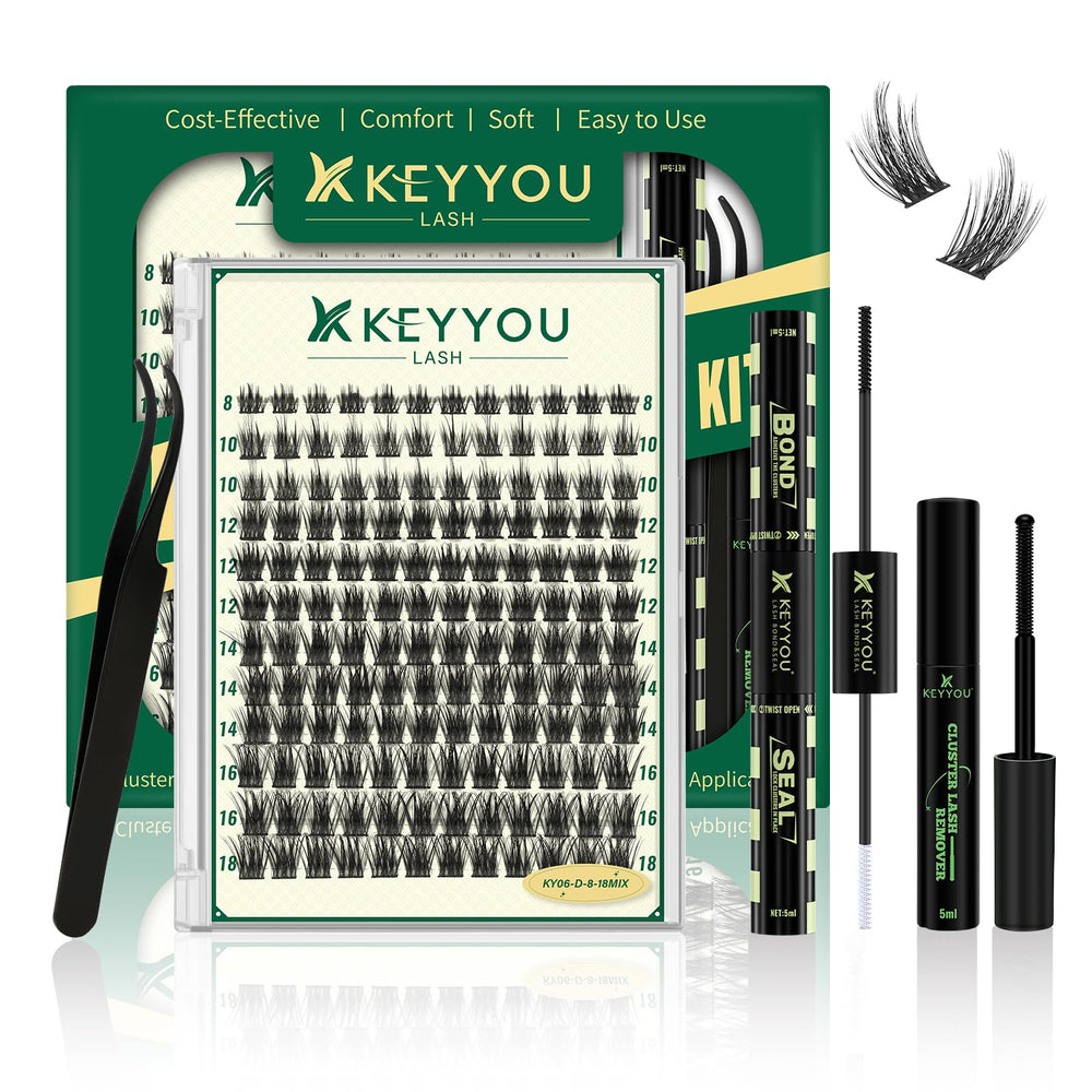 KEYYOU ensemble KY06: boîte luxueuse et cils naturels pour un port quotidien.