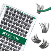 KEYYOU ensembles cils 96 pièces Y01, courbure en D et longueur 10 mm, allure naturelle.