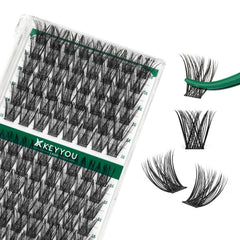 KEYYOU ensembles de cils 96 pièces – courbure 16 mm pour un look naturel.