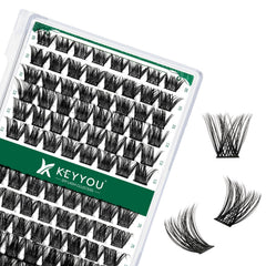 KEYYOU grappes-cils 96-pcs avec étui, pour un look volumineux et naturel.