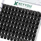 KEYYOU cils en grappes 96 pièces, emballage prêt à tester pour un volume personnalisable.