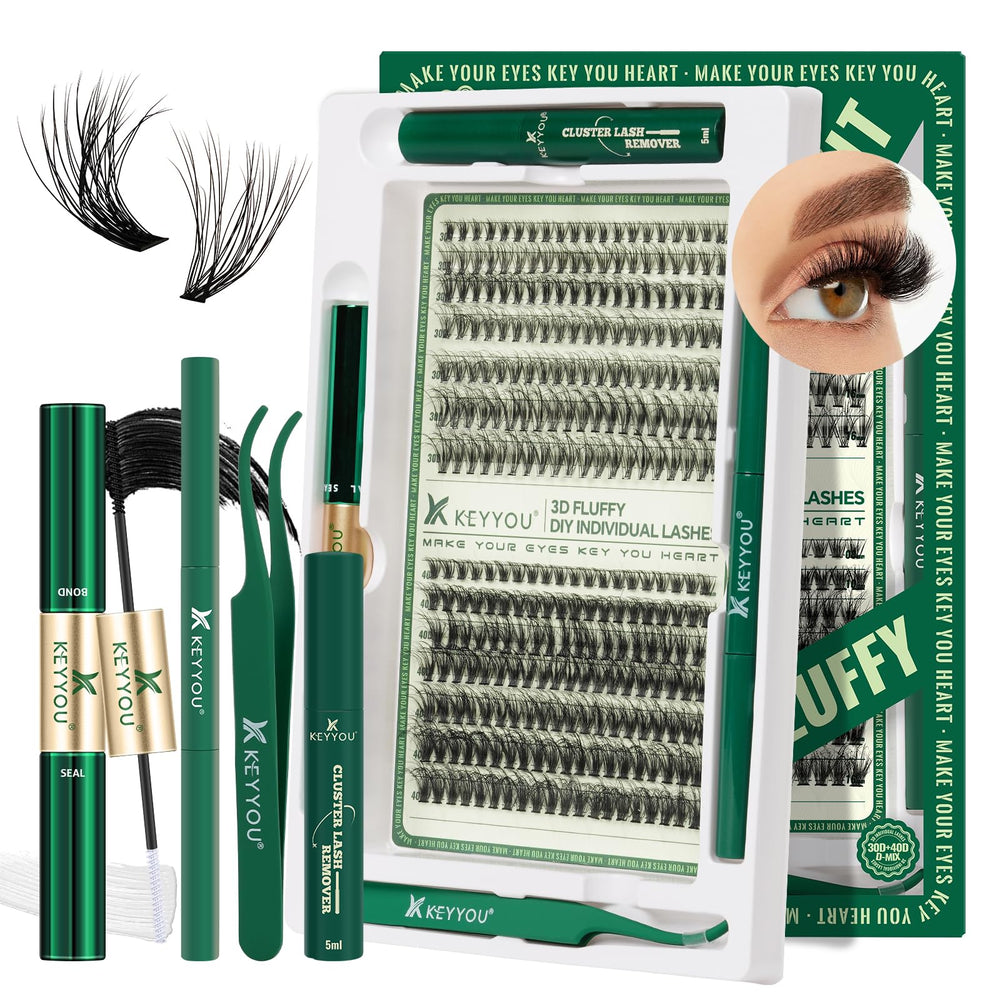 KEYYOU kit cils 3D ensemble, regard plus ouvert et volumineux possible