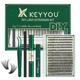 KEYYOU kit extension cils 300pcs, pour un look personnalisable et naturel.
