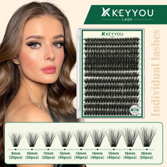 KEYYOU LASH Clusters 80D Curl: courbure durable pour cils plus dynamiques