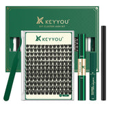 KEYYOU Lash Clusters Kit 144pcs : ensemble pratique pour créer des cils épais soi-même