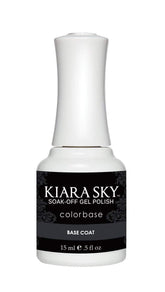 Kiara Sky Base Coat bonds gel polish to nail plate for durable manicures.