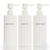 KIBAGA bouteilles-shampoing-ondulees, grande capacité et design élégant pour votre salle de bains.