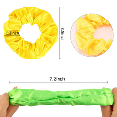 KICOSY scrunchie néon violet, maintien fiable lors d'événements lumineux.