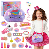 KIDDYCOLOR coffret maquillage 21 pièces avec sac licorne, idéal pour voyage et rangement quotidien.