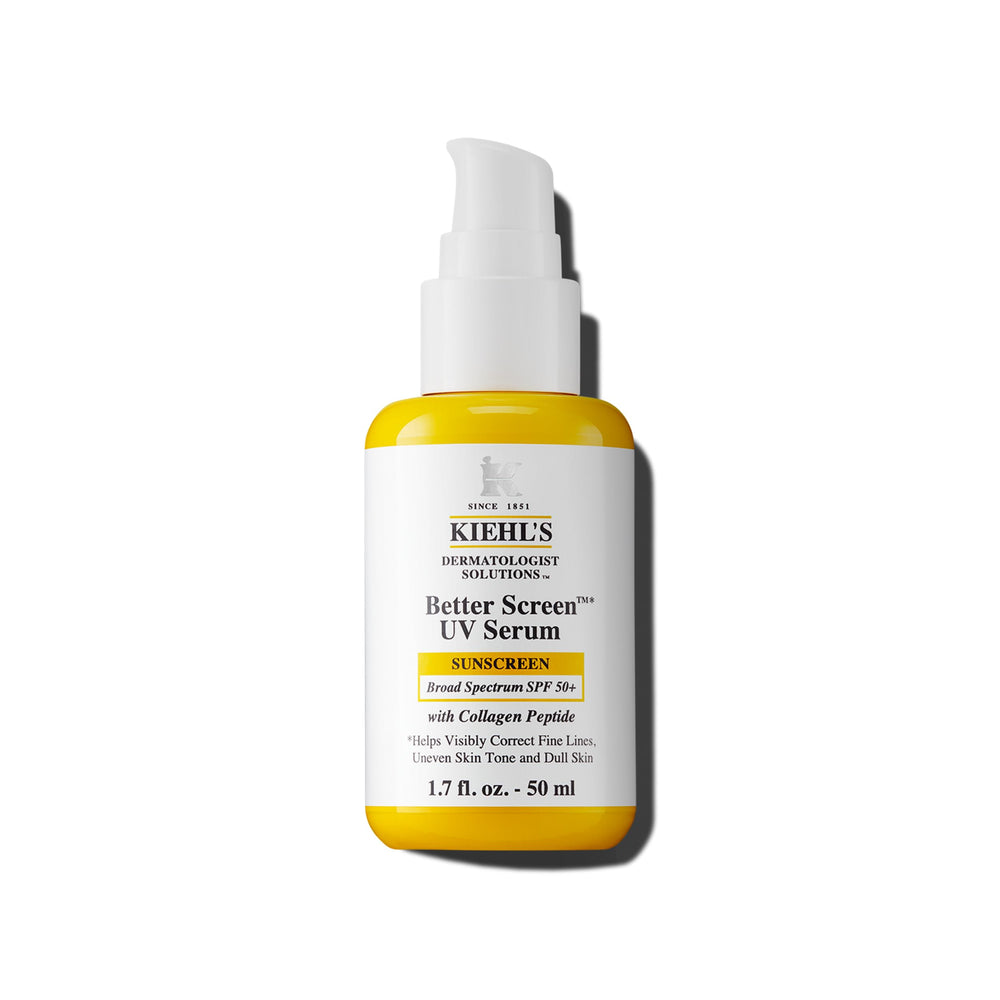 Kiehl's Better Screen UV Serum en bouteille, fini invisible pour tous les teints.
