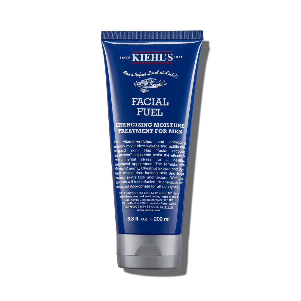 Kiehl's Facial Fuel emballage masculin, pratique pour la routine quotidienne