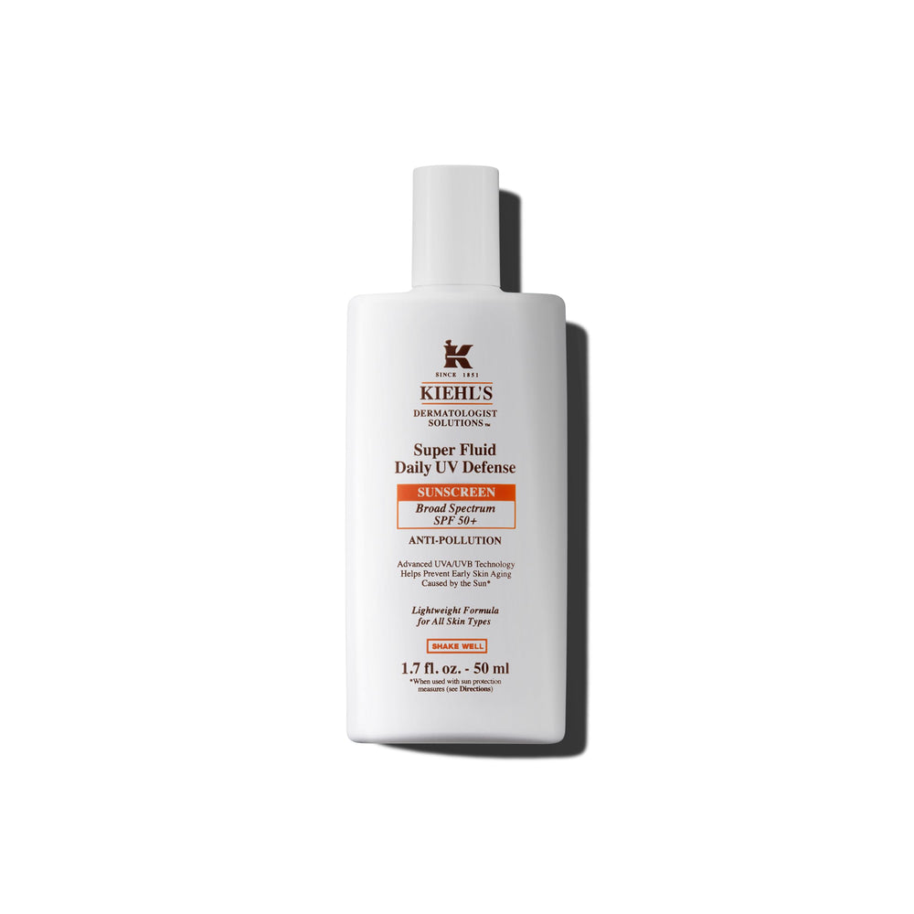 Kiehl's Super Fluid UV Defense: bouteille 50 ml, protection quotidienne légère.