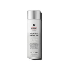 Kiehl's tonique lait-peel quotidien sur flacon, peau plus lumineuse et douce.