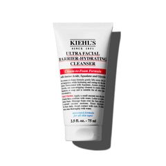 Kiehl's Ultra Facial Barrier-Hydrating Cleanser – bouteille, nettoyage en douceur et hydratation immédiate.