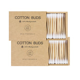 Kiemeu coton-tiges bambou avec emballage en bois, pratique et écologique.