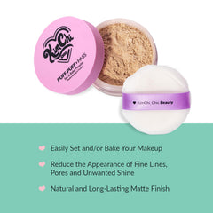 KimChiChic poudre libre pêche: fini naturel et matifiant pour carnations moyennes à foncées.