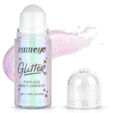 KIMIEYE Roll-On Paillettes Visage et Corps Rose pour un éclat durable.