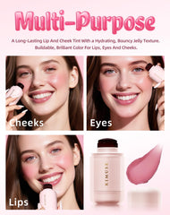 KIMUSE Jelly Cheek & Lip Tint – hydratation durable grâce à une formule légère.