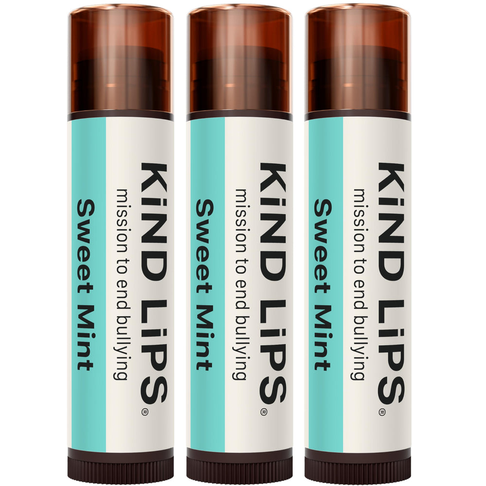 Kind Lips baume Sweet Mint trio emballage, hydratation douce.