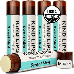 Kind Lips Sweet Mint lip balm pack with five tubes for daily moisture.
