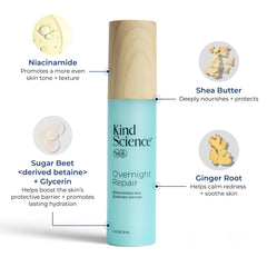 Kind Science emballage minimaliste: packaging élégant pour votre routine de nuit.
