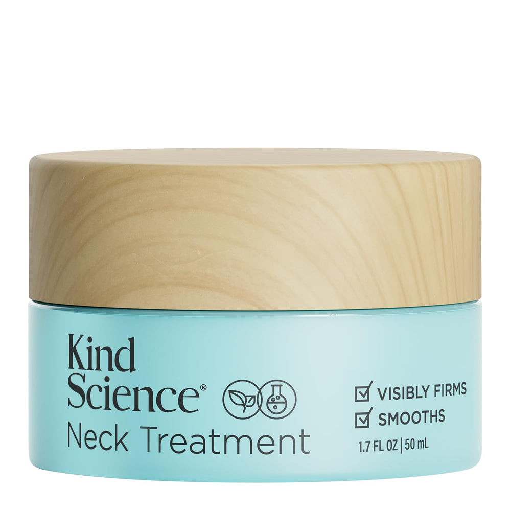 Kind Science Neck Treatment, flacon soufflé, prêt pour raffermir le cou.