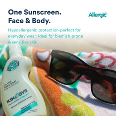 KINeSYS protection SPF50 UVA/UVB pour une utilisation quotidienne en extérieur.