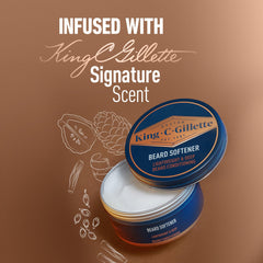 King C. Gillette Soft Beard Balm application sur barbe humide pour douceur.