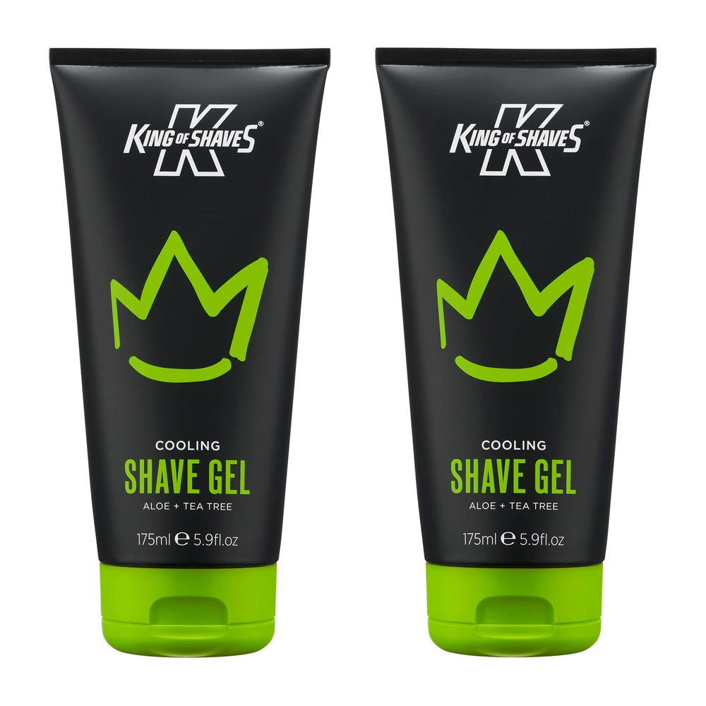 King of Shaves gel rasage – bouteille 175ml, rafraîchissante et adaptée aux peaux sensibles.