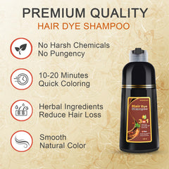 Massage doux avec le Shampoing colorant brun foncé KingMing pour coloration homogène.
