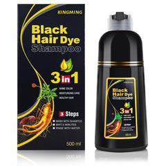 KingMing Shampoing Coloration Cheveux Noirs 100% Couverture avec résultat uniforme.