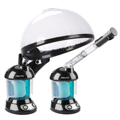 Kinlito 2-en-1 vapeur pour cheveux et visage en action, soin rapide à domicile.