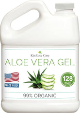 KinRose Care Gel Aloe Vera pur utilisé sur le visage pour hydrater durablement